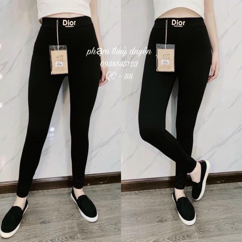 Quần legging nữ cạp chữ 4 [ảnh thật] chất co giãn dày dặn hàng loại đẹp