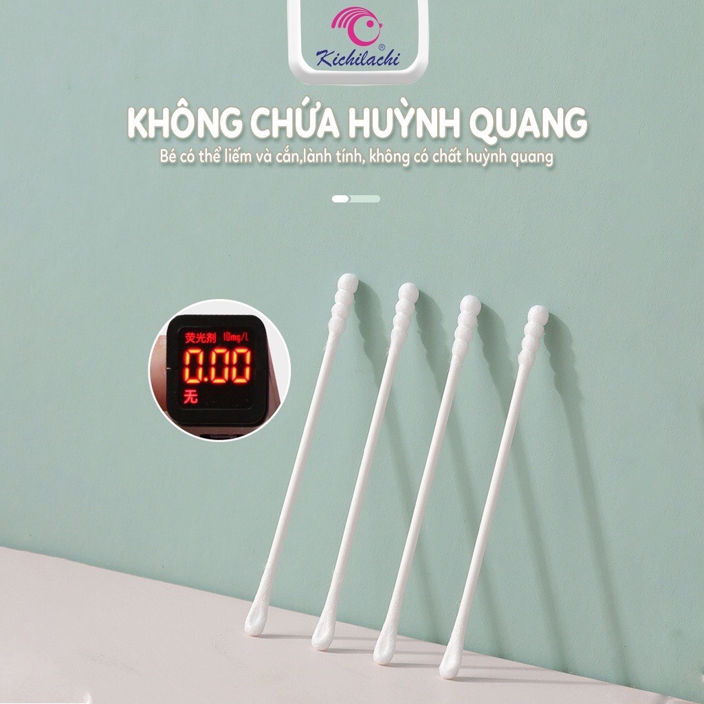 Tăm bông sơ sinh, BÔNG NGOÁY TAI SƠ SINH KICHILACHI HỘP HÌNH LỢN HỒNG CHO BÉ