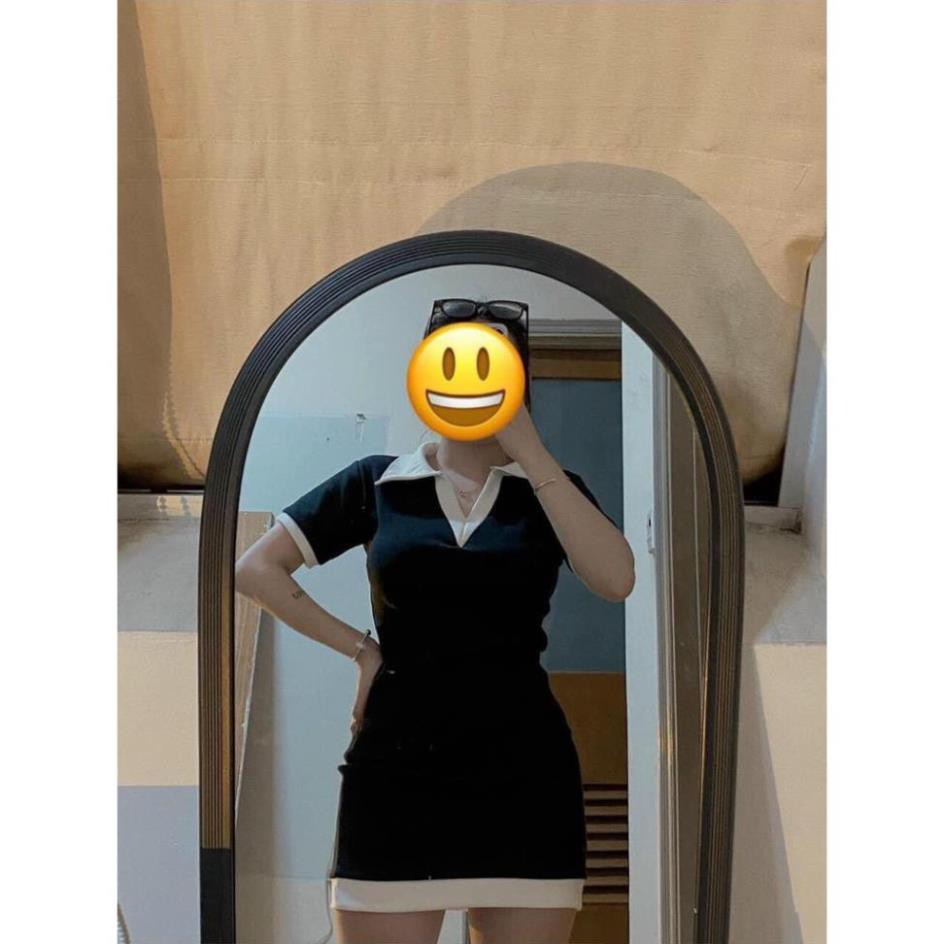 Váy Body, Váy Nữ Dáng Polo Cổ Trắng Khoét Ngực Siêu Xinh Hàng Loại 1 | BigBuy360 - bigbuy360.vn