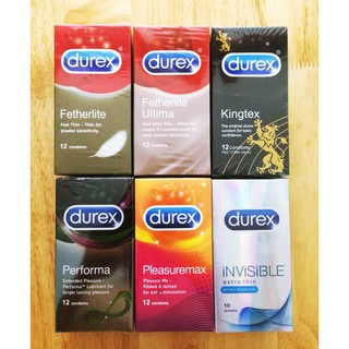 [chính hãng]12 Bao Cao Su DUREX KINGTEX - INVISIBLE - SENSATION - PLEASUREMAX - FEATHERLITE ULTIMA - PERFORMA