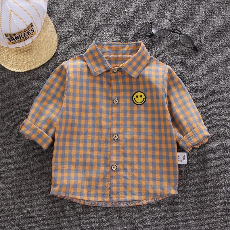 AT15 - Áo Sơ Mi Bé Trai Kẻ Caro cho bé từ 6kg - 25kg