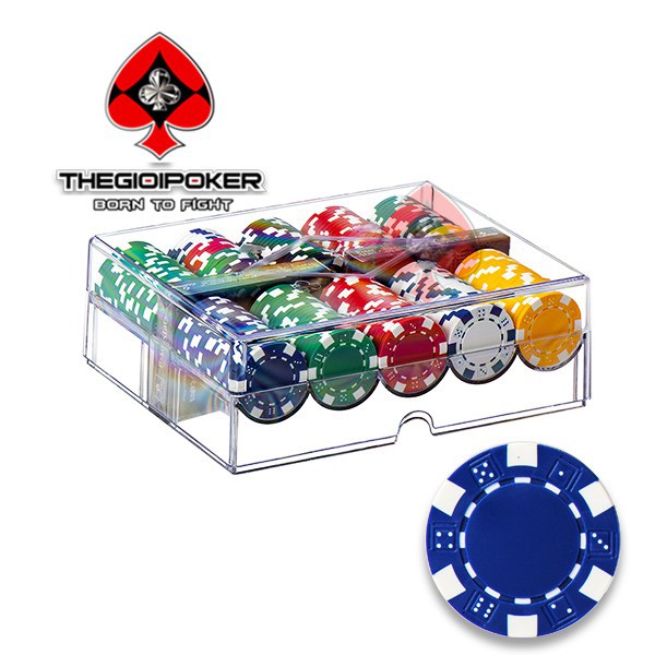 Set 200 Chip Poker Striped Dice