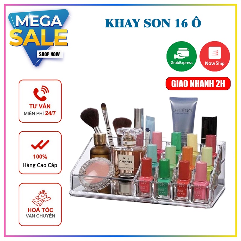 Khay Đựng Mỹ Phẩm 16 ô Chất Liệu MICA