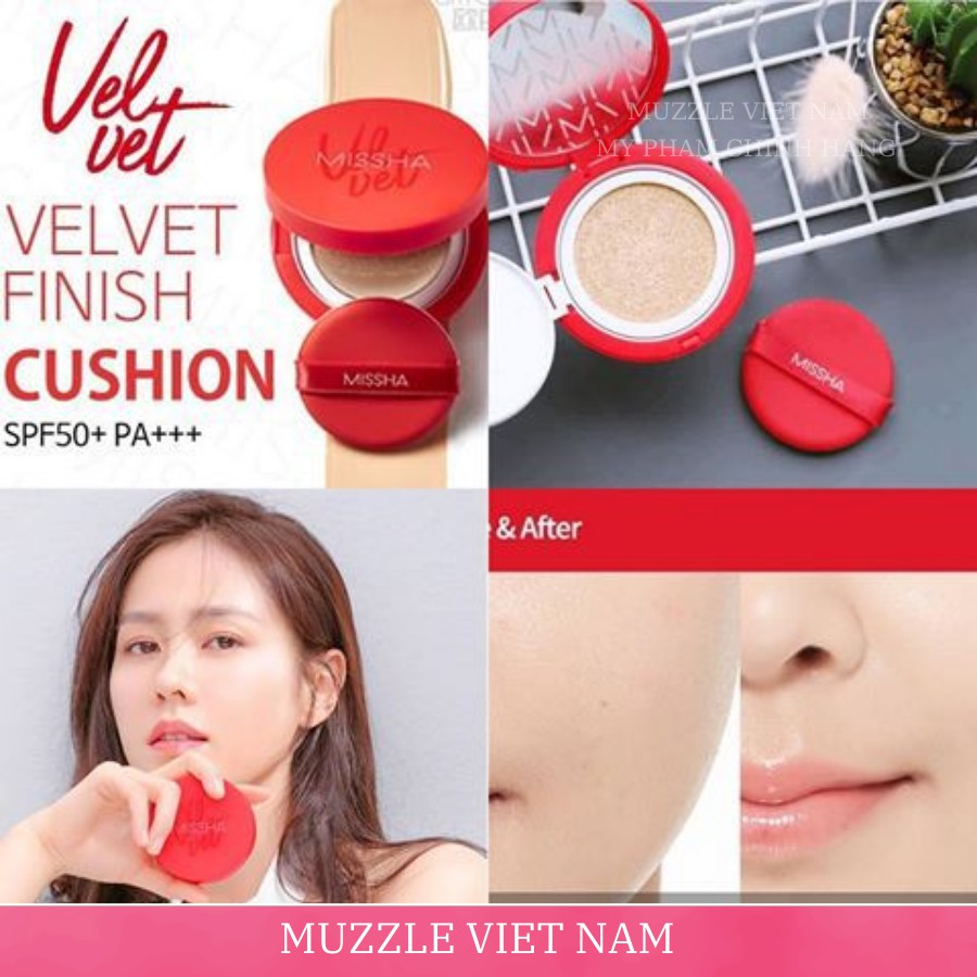 Phấn nước Missha Velvet Finish Cushion SPF50+ PA+++ Màu Đỏ 2 Tone Màu