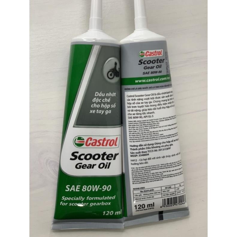 Nhớt Lap Xe TAY GA CASTROL Scooter Gear Oil, 80W90, GL-5, 120mL