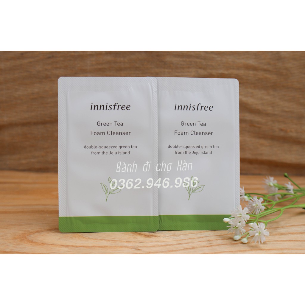 Sample Sữa rửa mặt Innisfree Green Tea Foam Cleanser - 3ml