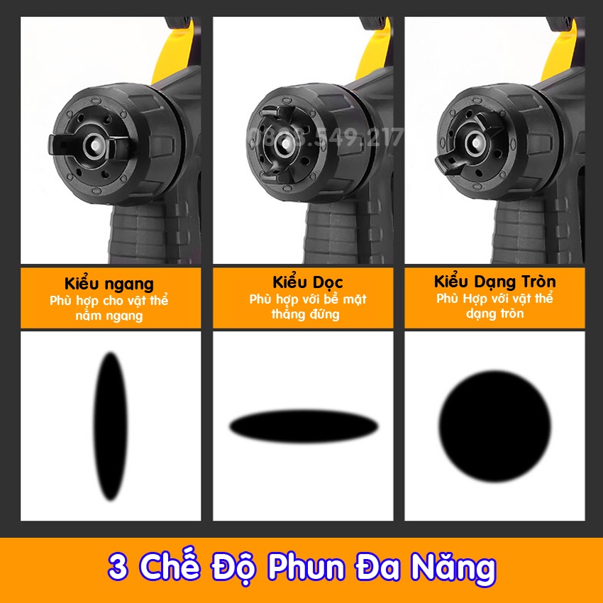 Máy Phun Sơn Cao Cấp Cầm Tay - Công suất 400W - S.úng Phun Sơn - Dùng điện 220V - Bình 800ML Siêu Bền