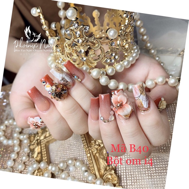 Bột mỹ đắp móng mã  B40 + bột ombre i4 hũ 30 gam