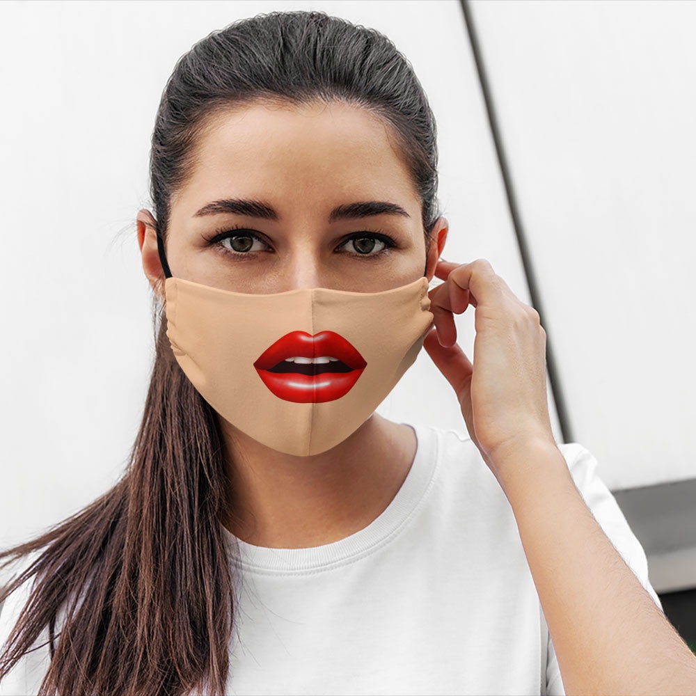 Khẩu trang chống bụi Sexy Lips_3754 CARTWELL vải cotton 100% kháng khuẩn có thể giặt và tái sử dụng cho nam nữ