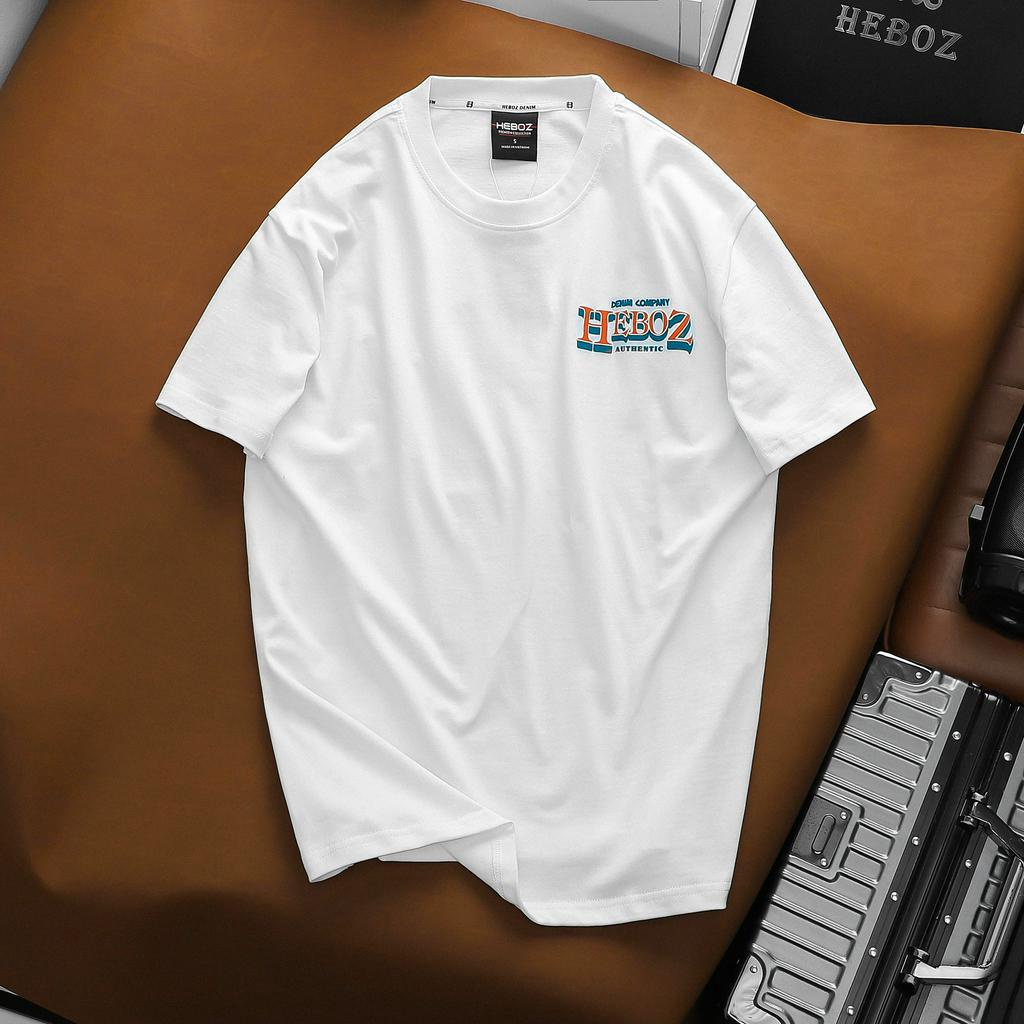 Áo thun nam cổ tròn chất vải cotton 2 chiều cao cấp right print Heboz 3M - 00001533