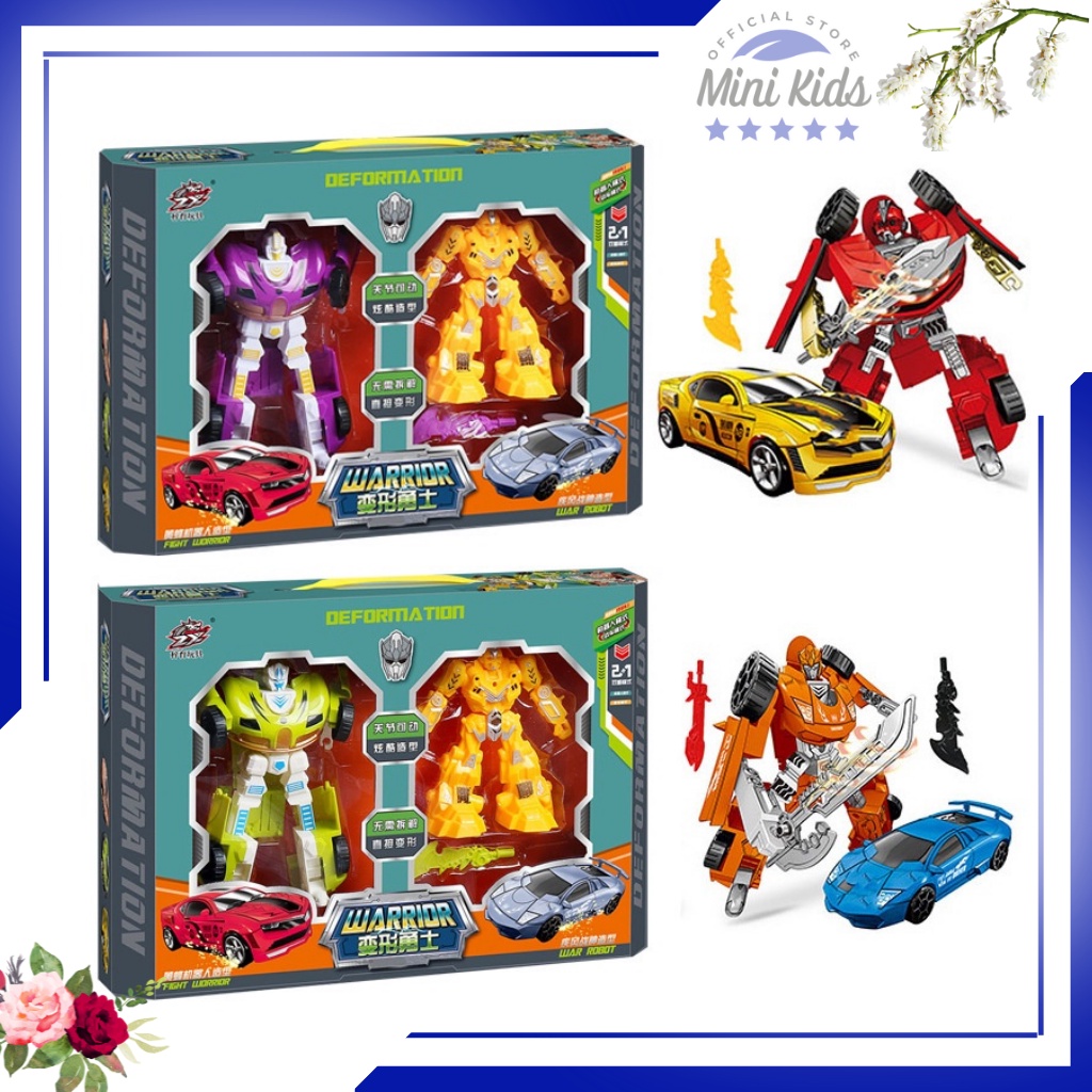 Robot chiến binh biến hình Ô tô, chiến binh người máy lắp ráp xếp hình Robot bumblebee - Đồ chơi MiniKids