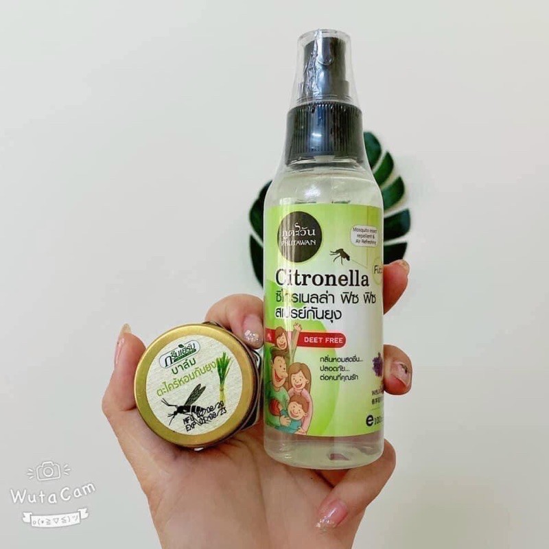 Xịt chống muỗi Citronella Phutawan Thái Lan 100ml - An toàn cho bé & phụ nữ có thai.