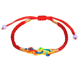 vòng tay chỉ đỏ mix ngũ sắc  đồng tâm ( mẫu VNS02)
