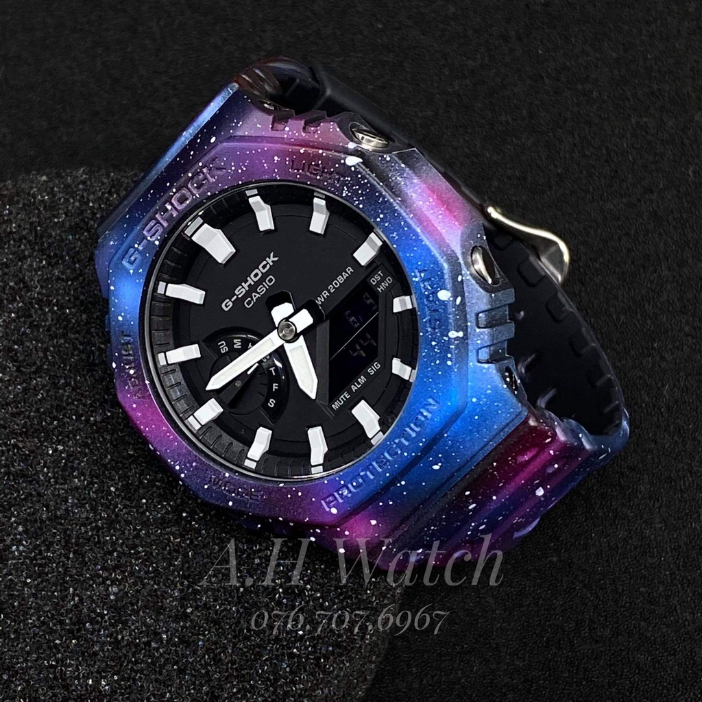 [CAM KẾT REAL 100%, ĐỀN X3 GIÁ BÁN NẾU CHECK RA FAKE] Đồng hồ Nam G-Shock GA-2100-1A custom Galaxy Limited Edition