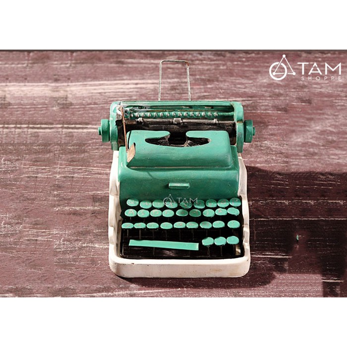 Mô hình máy đánh chữ giả cổ Vintage xanh