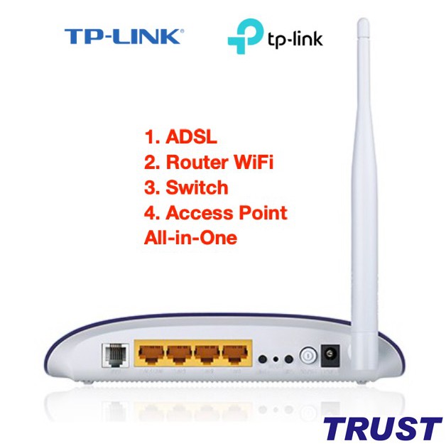 Modem ADSL Router Wifi TP-Link 150Mbps - Chipset Qualcomm-TD-W8950N - Hàng Chính Hãng