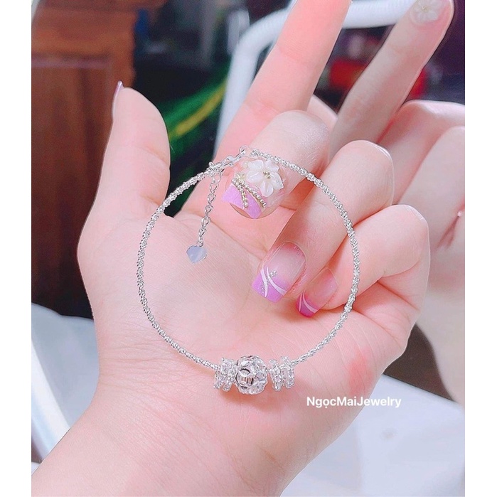 Vòng tay mix charm bạc 9 mẫu xinh xắn sang xịn Ngọc Mai Jewelry thời trang độc đáo
