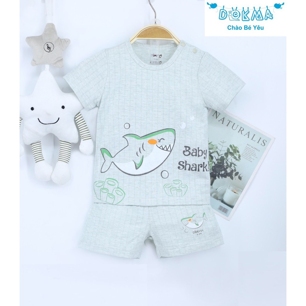 DB456 Bộ quần áo cộc tay cài vai Dokma (6-24M)