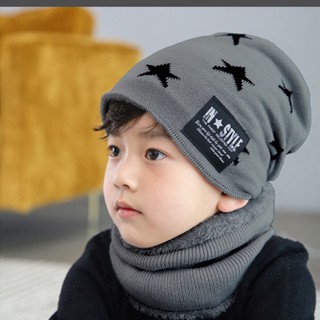 set mũ len trùm đầu & khăn choàng cổ in hình ngôi sao cho bé (búm shop)03 quangcmtn.5016