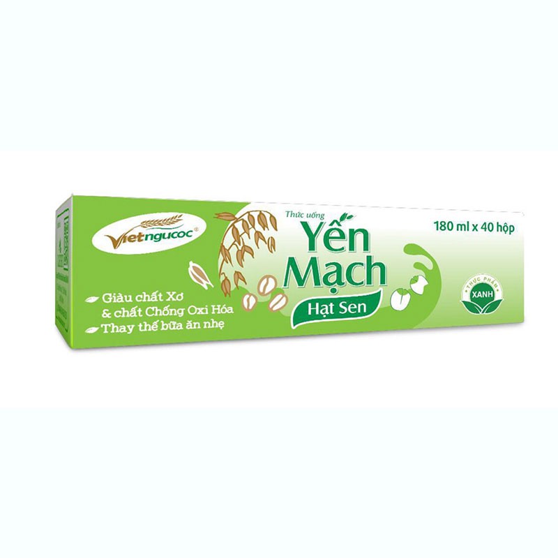 Thức uống Yến mạch hạt sen Việt Ngũ Cốc lốc 4 hộp - 180ml/hộp