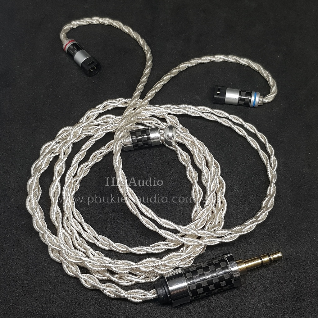 Dây tai nghe đồng mạ bạc OFC 1.2mm tết 4 - Sennheiser IE80/ IE80s