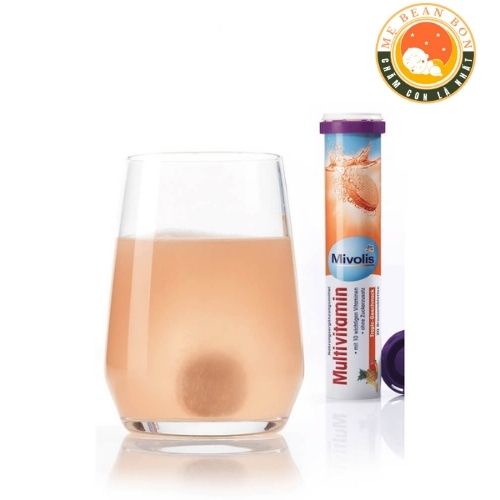 VIÊN SỦI VITAMIN TỔNG HỢP MIVOLIS MULTIVITAMIN 20 viên, đức, bổ sung 10 loại vitamin có lợi cho sức khỏe, hương cam ngon