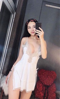 Đầm lụa xẻ đùi 4 màu
