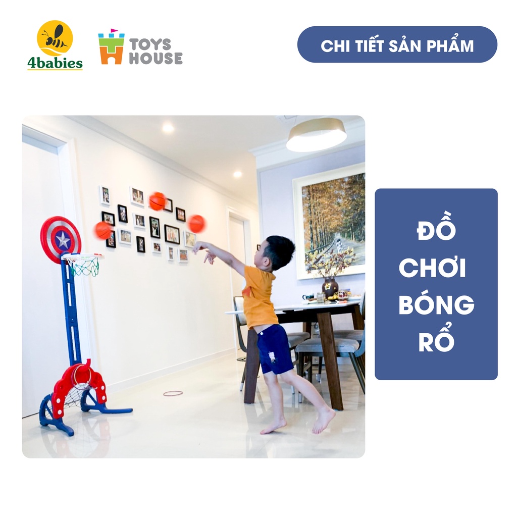 Bộ đồ chơi thể thao đa năng 4 trong 1 - cột bóng rổ kiêm bóng đá, ném vòng, câu cá Toyshouse