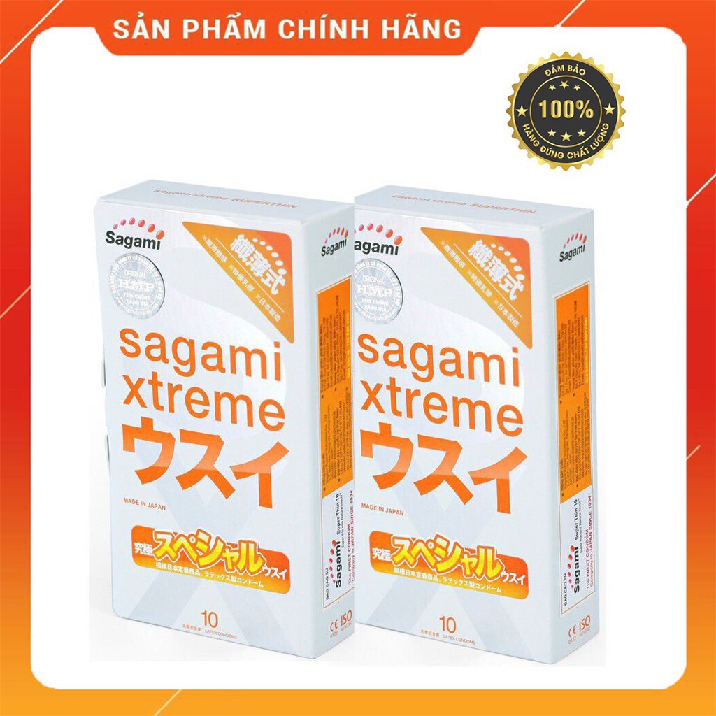 Bao cao su Sagami Super Thin siêu mỏng Nhật bản - Hộp 10 cái  - NinaGen - Cam kết che tên, kín đáo