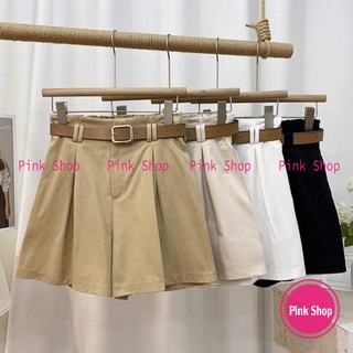 Quần short nữ ống rộng kaki basic, quần đùi kaki nữ cạp chun sau