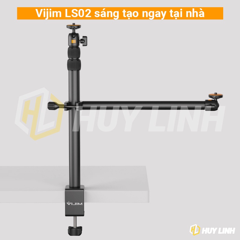 Tay ARM kẹp cạnh bạn ULANZI VIJIM LS02 - Stand điều chỉnh chiều cao quay TopShot 105cm