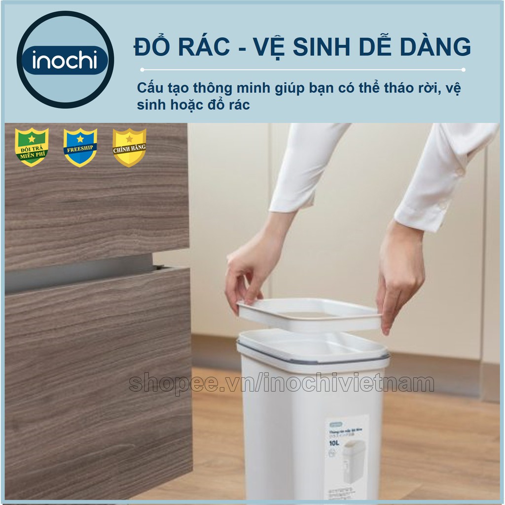 [Mã LIFEM1 giảm 50k đơn 99k] Thùng Rác mini ,Thông Minh Nhựa Nắp Lật Inochi 5/10/15 Lít Rất Đẹp Làm Sọt Rác THRNL10L