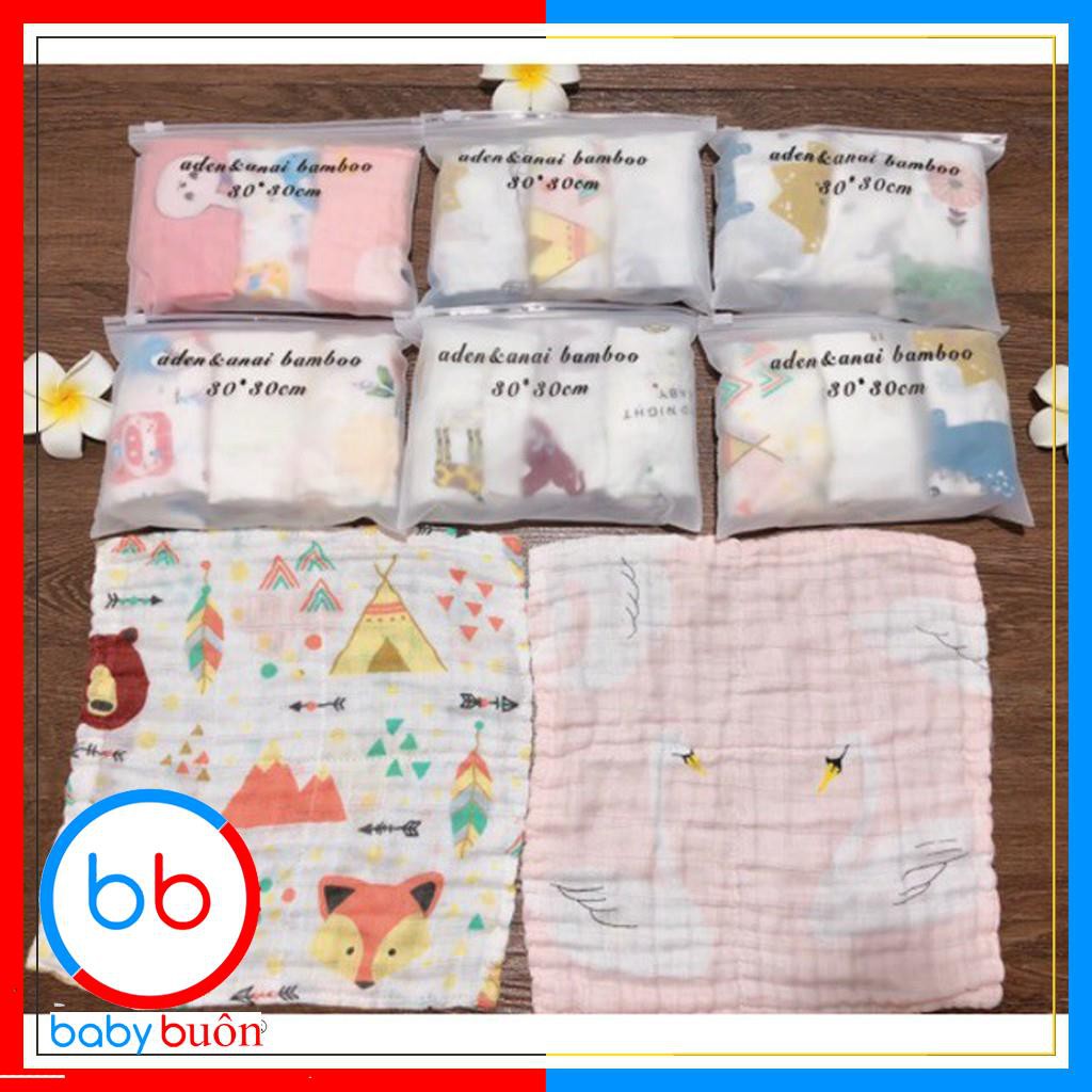 KHĂN ĐA NĂNG MUSLIN SET 3 SỢI TRE, KHĂN CHO BÉ .