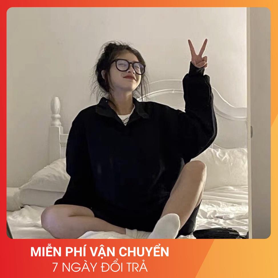 Áo nỉ polo trơn Hàn Quốc 24 April Nữ &lt;3 Chất nỉ dày mịn siêu đẹp