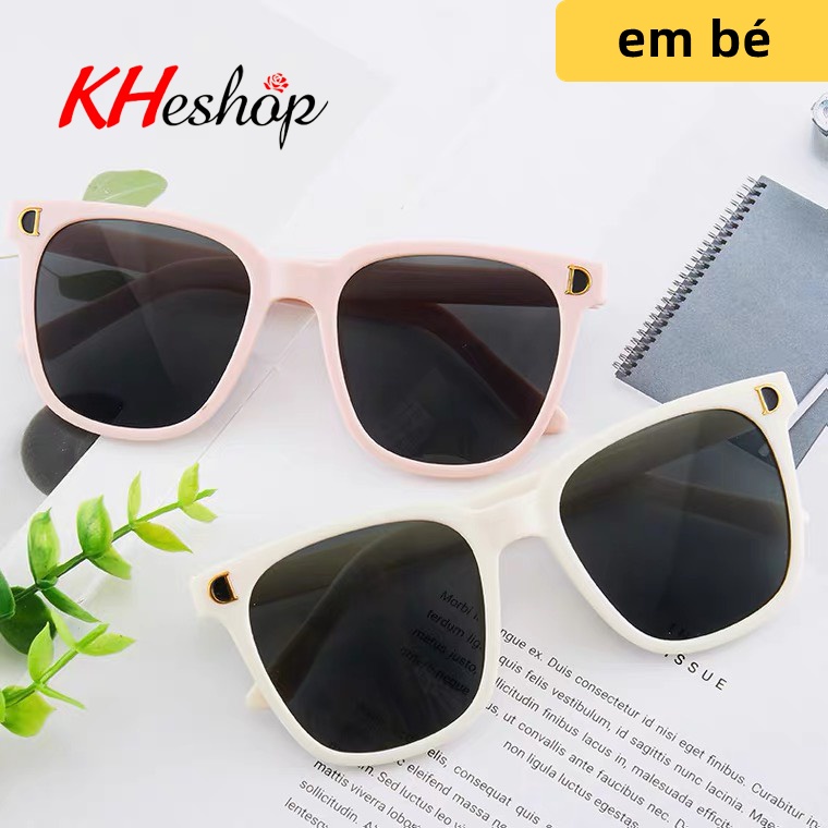 Kính râm mẫu mới cho bé họa tiết chữ D gọng vuông phong cách năng động dễ thương, mã Y1607