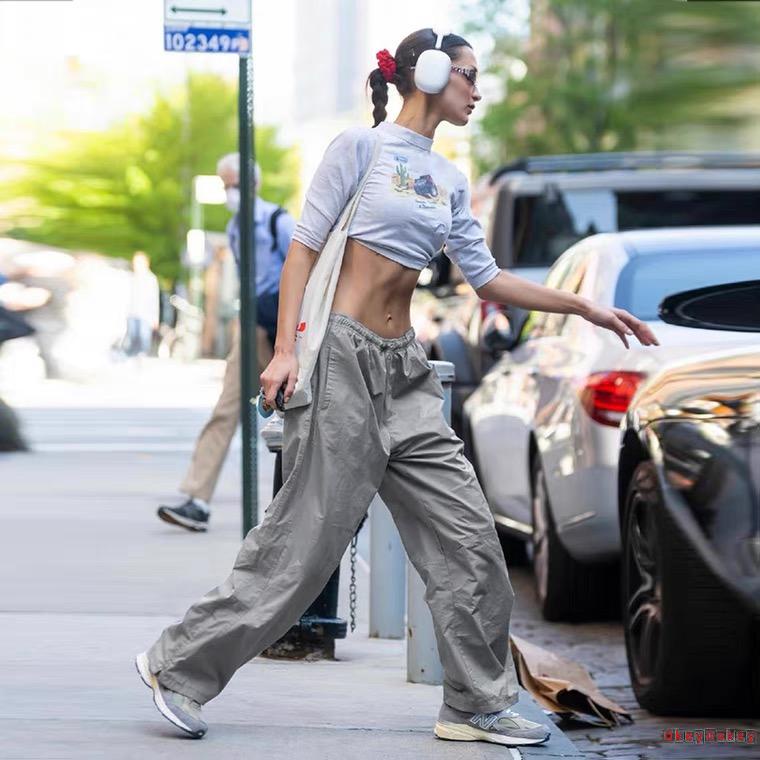 Quần ống rộng Y2K Màu Sắc Đơn Giản Thời Trang Cho Nữ