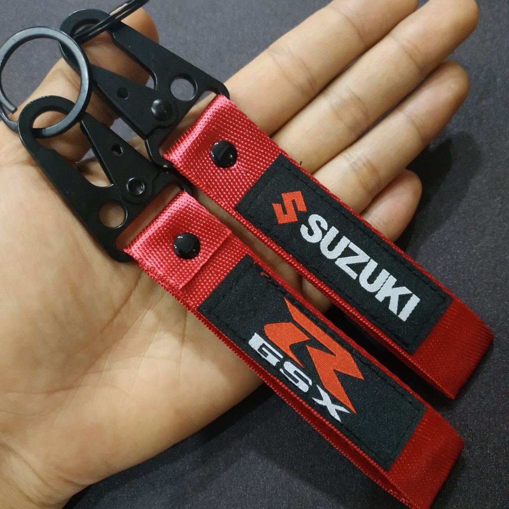 Móc chìa khóa vải thêu hình Suzuki GSX SYM 16x2.5 cm