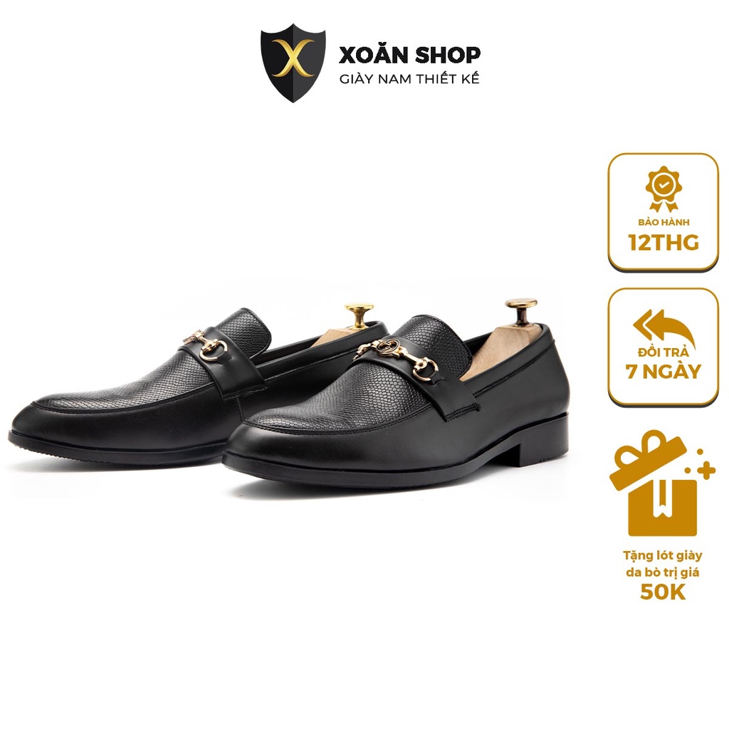 Giày Lười Nam Công Sở XOĂN SHOP Mõm Nhọn Size 38 Đến 43 Màu Đen - L200