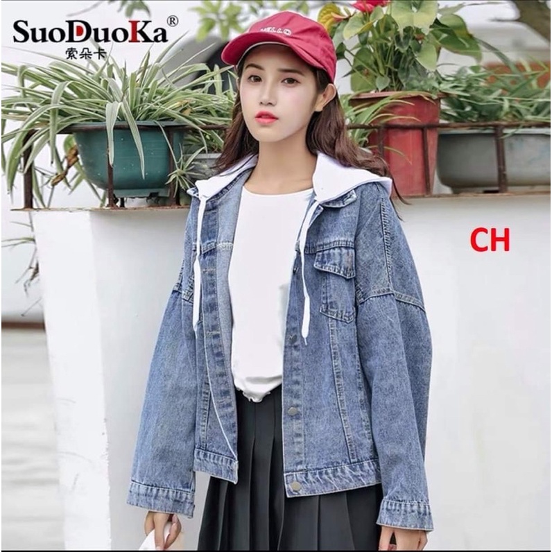 Áo khoác bò mũ tàn chống nắng COA