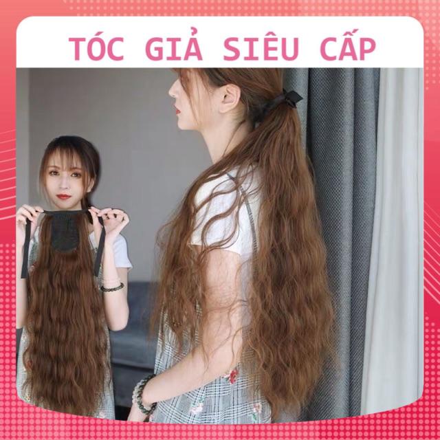 TÓC GIẢ CỘT SÓNG XÙ DÀI 55-60CM CHẤT LÌ MỊN CÓ CÀI VÀ DÂY CỘT