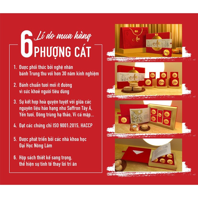 Bánh trung thu An Khang Nonglamfood - Hộp 4 bánh 1 trà ô lông