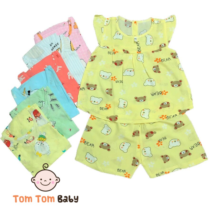 SET 2 bộ đồ bộ Bé Gái - chất vải TOLE LANH 2 da mềm, mịn, mát - Size 6 đến 10 cho bé 15-27kg