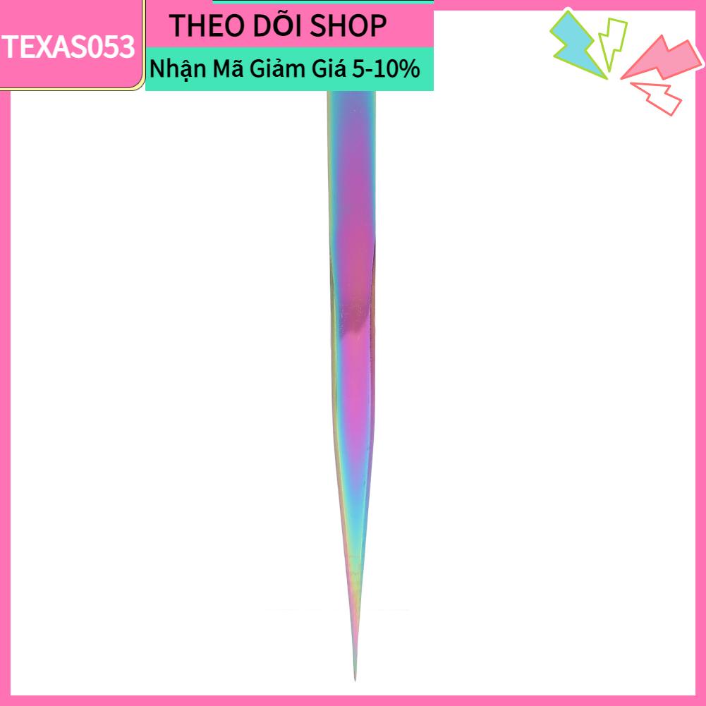 Texas053 Nhíp vẽ móng tay thẳng chuyên nghiệp nối dài lông mi bằng thép không gỉ