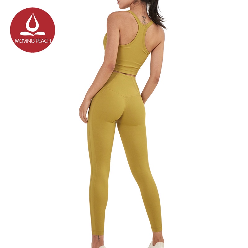 Bộ Trang Phục MOVING PEACH BVL+BLV Gồm Áo Vest Và Quần Legging Chuyên Dụng Tập Yoga