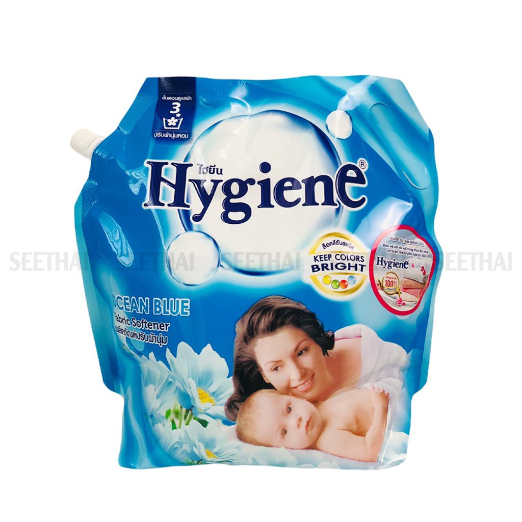 Nước xả mềm vải hương biển HYGIENE Ocean Blue Thái Lan 1800ml - túi xanh - Fabric softener