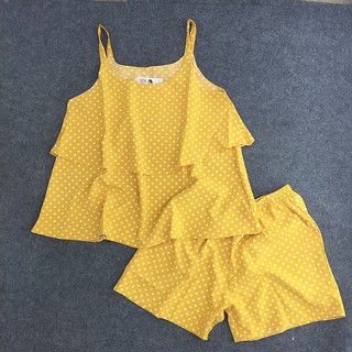 Bộ đồ lụa chấm bi freesize 40-55kg