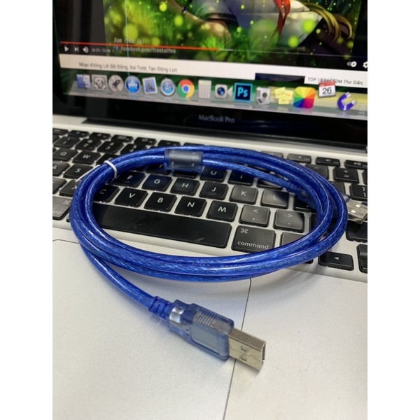 Cáp usb 2 đầu, đực-đực 1,5m  có chống nhiễu, Dây USB 2 Đầu Đực - Dây Xanh