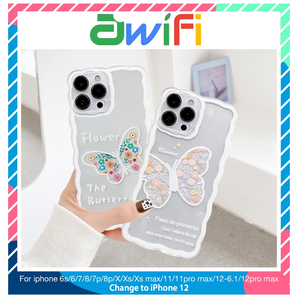 Ốp lưng iphone trong lượn sóng the butterfly 6/6plus/7/7plus/8/8plus/xs/11/12/13/pro/max/plus/promax-Sale Hot A3-16