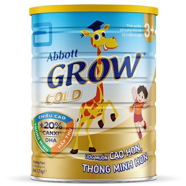 SỮA ABBOTT GROW GOLD 3+ HƯƠNG VANI 1,7KG (3 - 6 TUỔI)