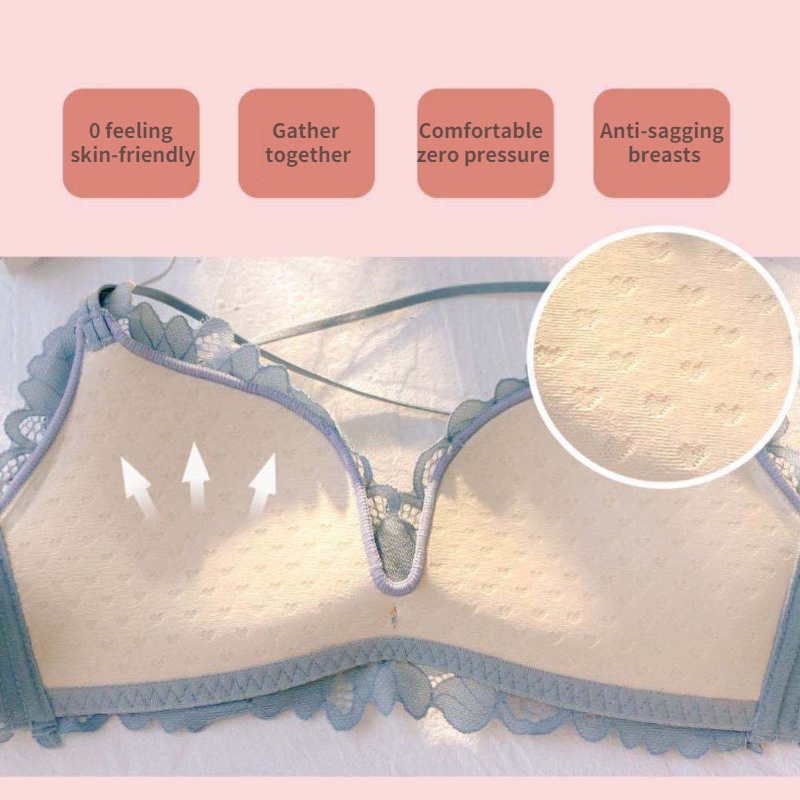 Áo Lót Nâng Ngực Không Gọng Vải Mỏng Phối Ren Quyến Rũ Dành Cho Nữ